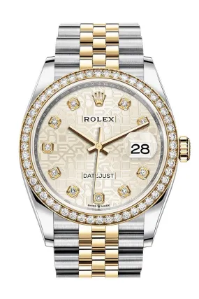 Rolex Datejust 36 Silver Jubilee Diamond Dial Men's Steel and 18kt Yellow Gold Jubilee Watch 126283SJDJ