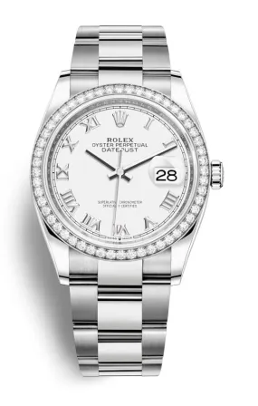 Rolex Datejust 36 White Dial Automatic Unisex Oyster Watch 126284WRO