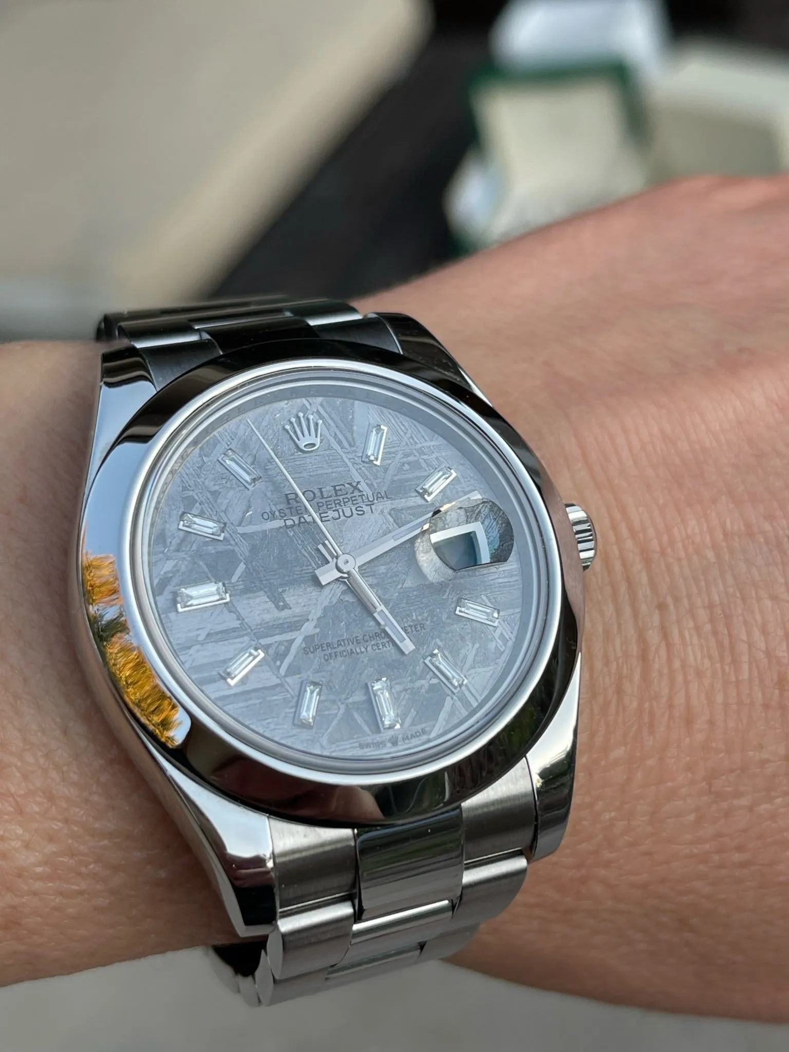 Rolex Datejust 41mm 116300 Stainless Steel Mens Watch Refinished Meteorite Dial Seen on 228349RBR Mint