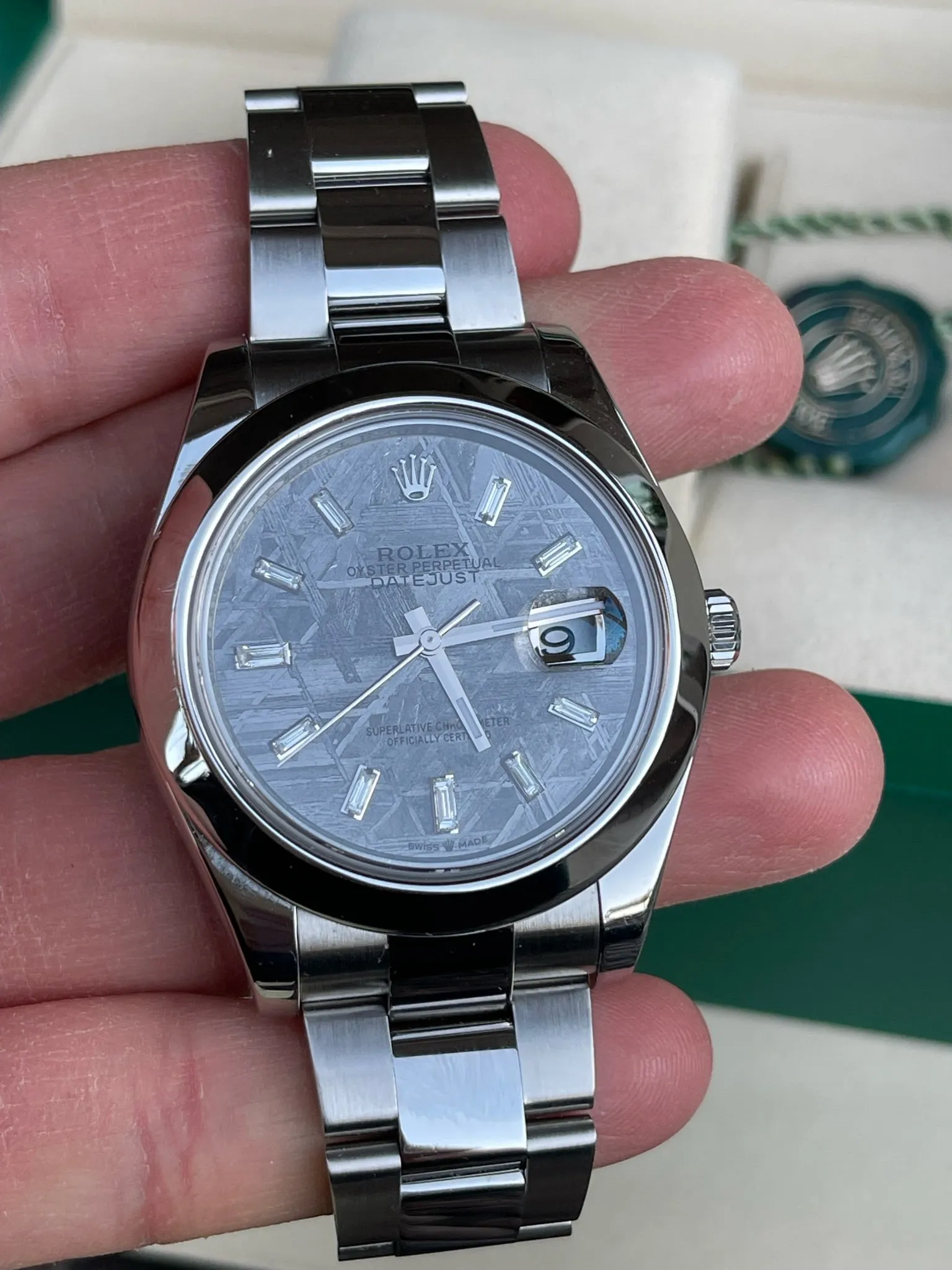 Rolex Datejust 41mm 116300 Stainless Steel Mens Watch Refinished Meteorite Dial Seen on 228349RBR Mint