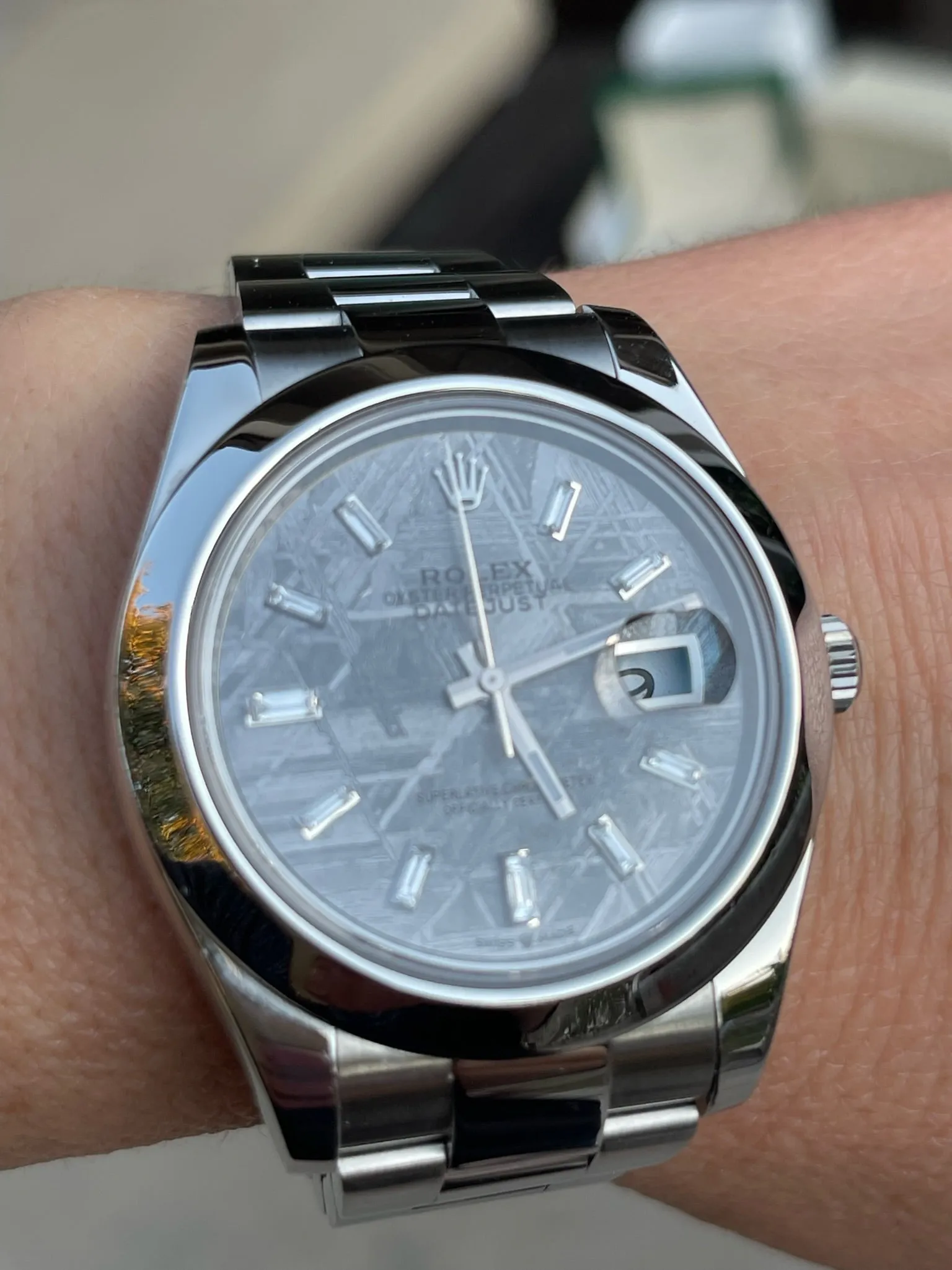 Rolex Datejust 41mm 116300 Stainless Steel Mens Watch Refinished Meteorite Dial Seen on 228349RBR Mint