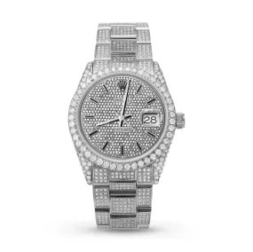 Rolex Datejust Diamond Bezel Watch 36mm Black Dial | 11ct