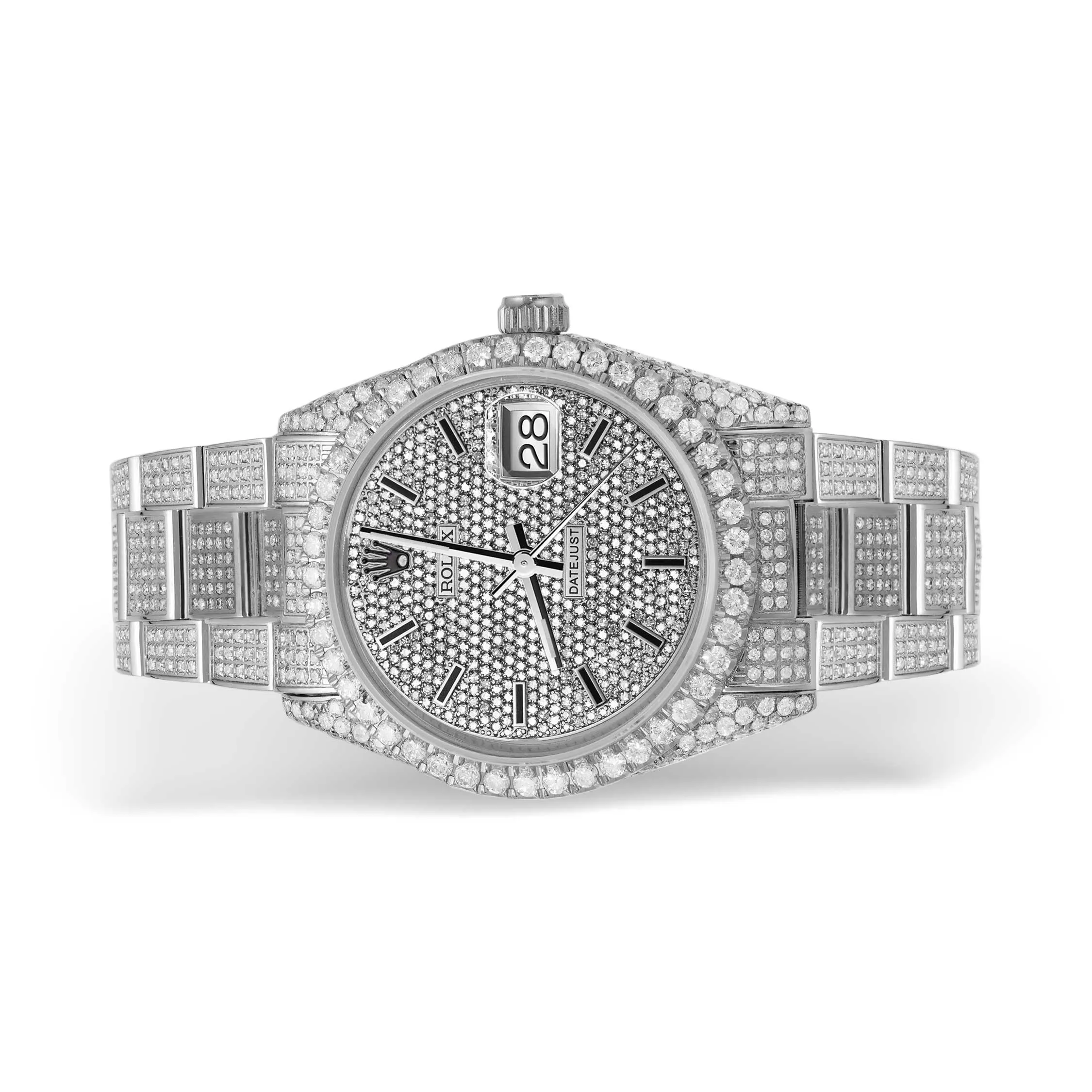Rolex Datejust Diamond Bezel Watch 36mm Black Dial | 11ct