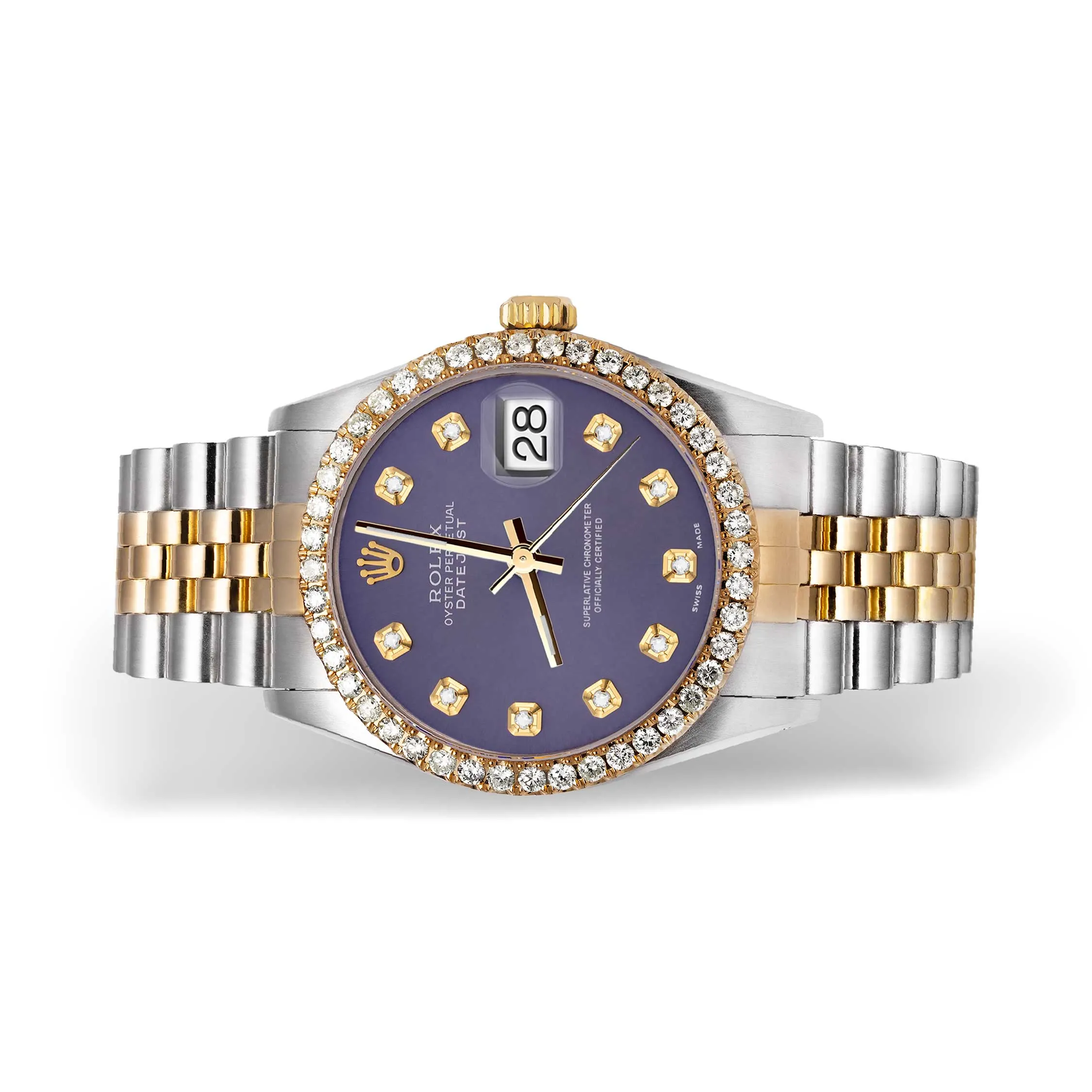 Rolex Datejust Diamond Bezel Watch 36mm Blue Dial | 2.10ct