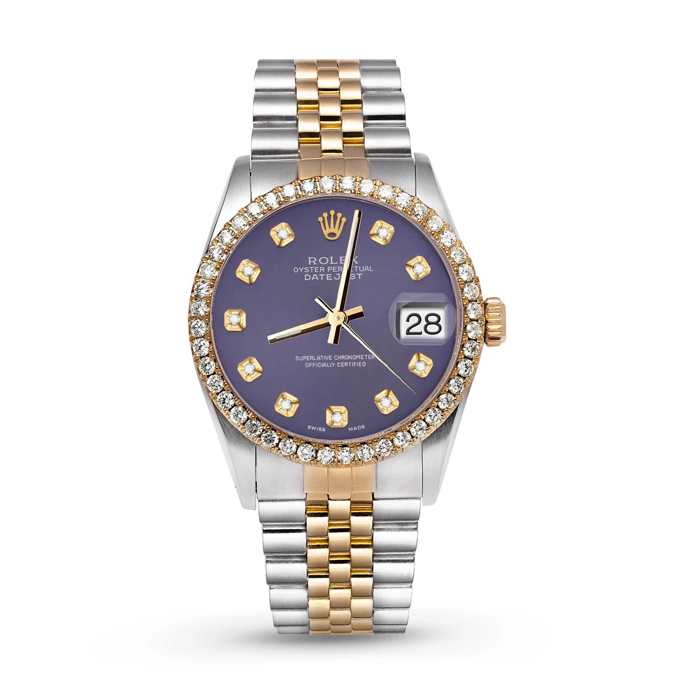 Rolex Datejust Diamond Bezel Watch 36mm Blue Dial | 2.10ct