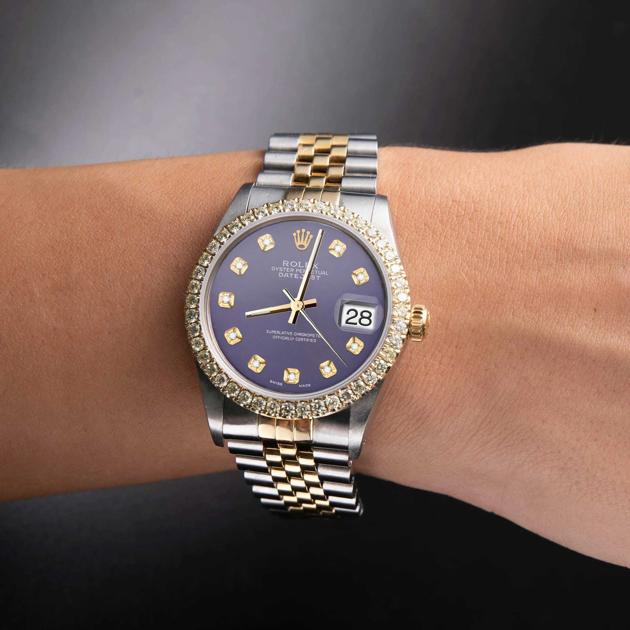 Rolex Datejust Diamond Bezel Watch 36mm Blue Dial | 2.10ct