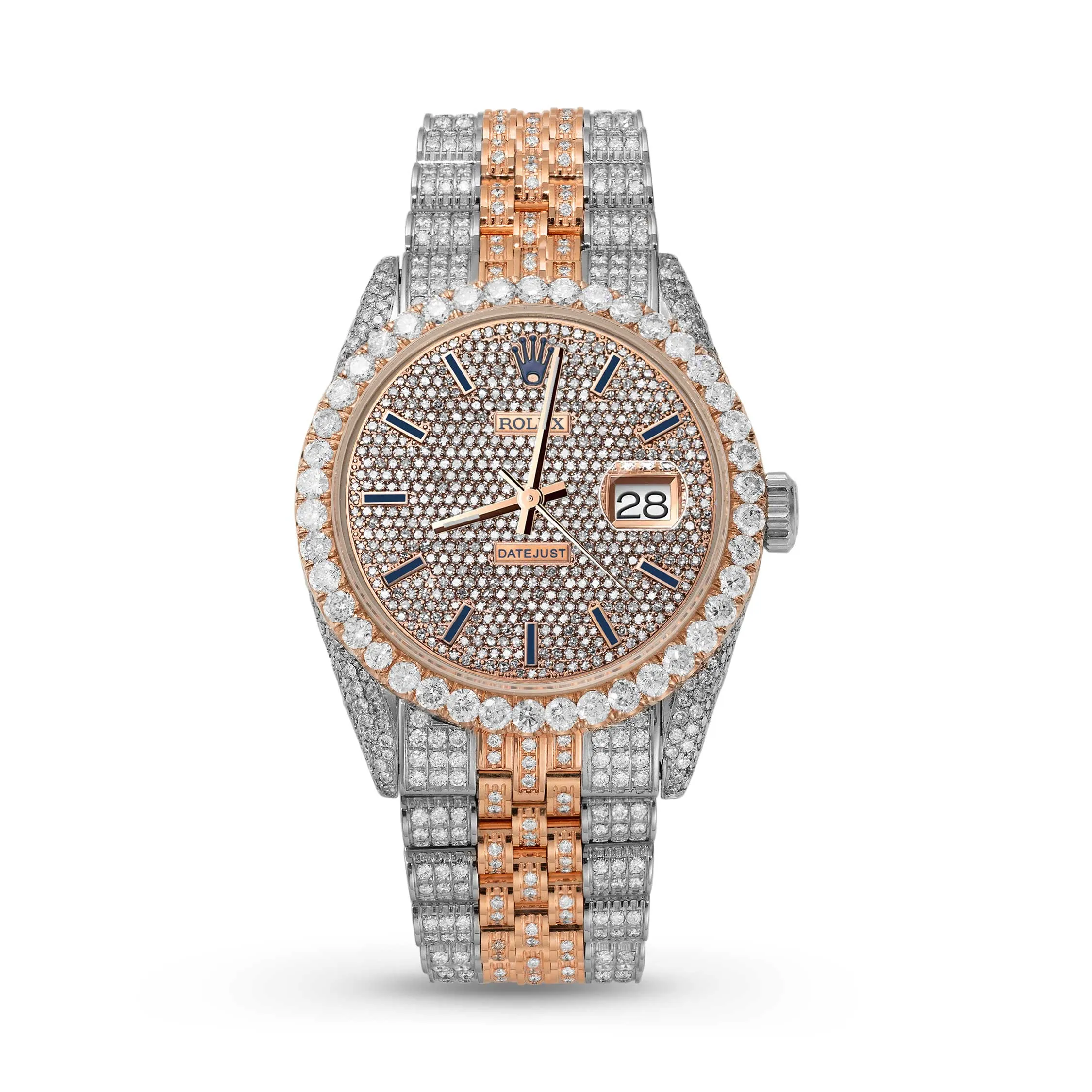 Rolex Datejust Diamond Bezel Watch 36mm Blue Index Dial | 13.10ct