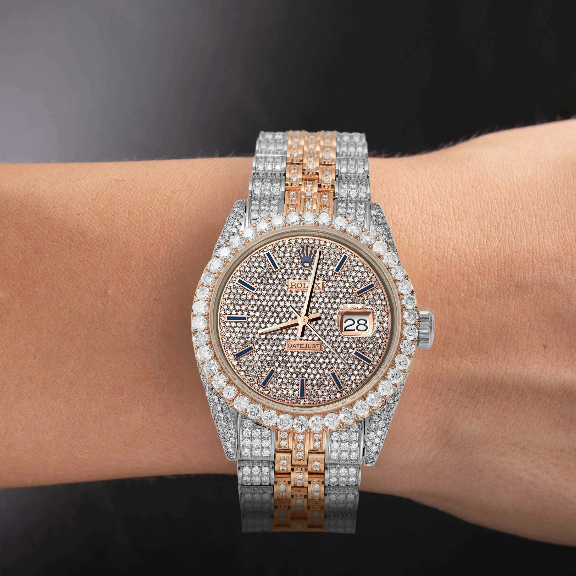 Rolex Datejust Diamond Bezel Watch 36mm Blue Index Dial | 13.10ct