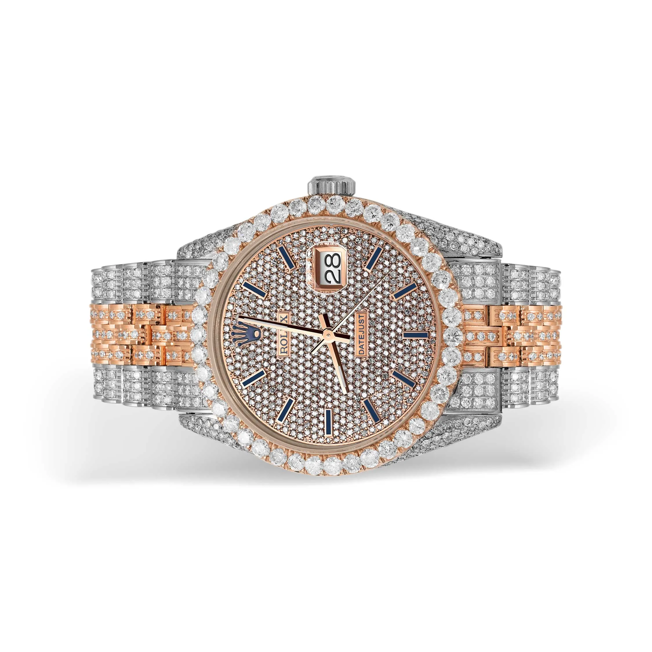 Rolex Datejust Diamond Bezel Watch 36mm Blue Index Dial | 13.10ct