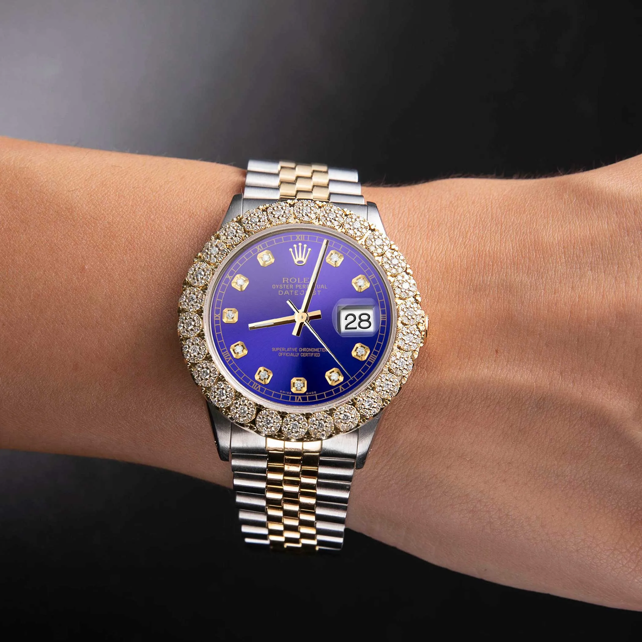 Rolex Datejust Diamond Bezel Watch 36mm Midnight Blue Dial | 2.20ct