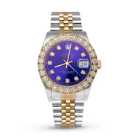 Rolex Datejust Diamond Bezel Watch 36mm Midnight Blue Dial | 2.20ct