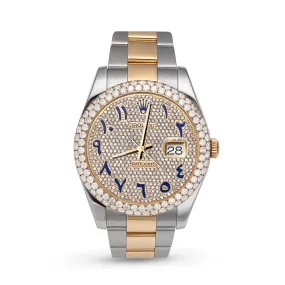 Rolex Datejust Diamond Bezel Watch 41mm Blue Arabic Numeral Dial | 7.50ct