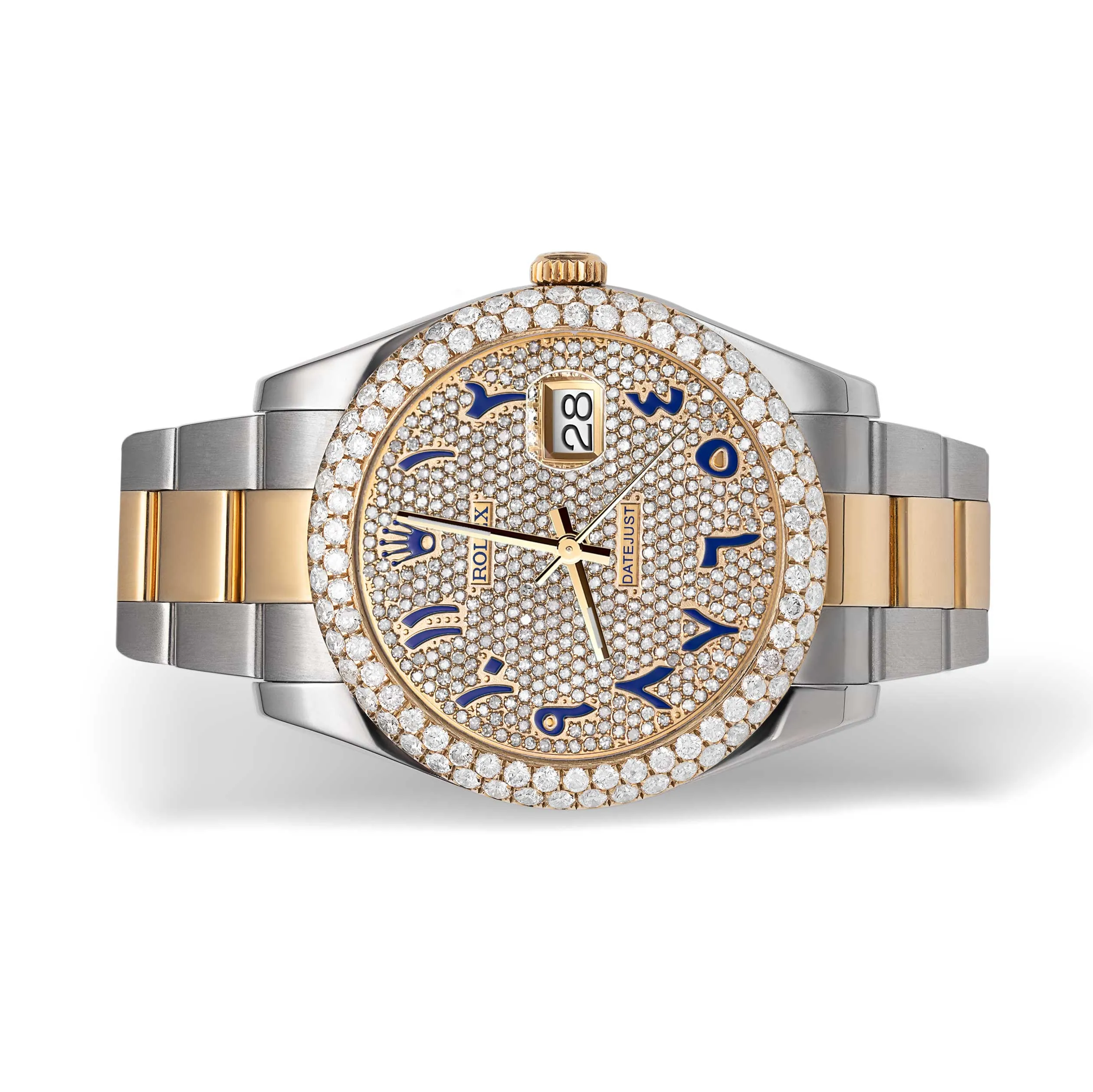 Rolex Datejust Diamond Bezel Watch 41mm Blue Arabic Numeral Dial | 7.50ct
