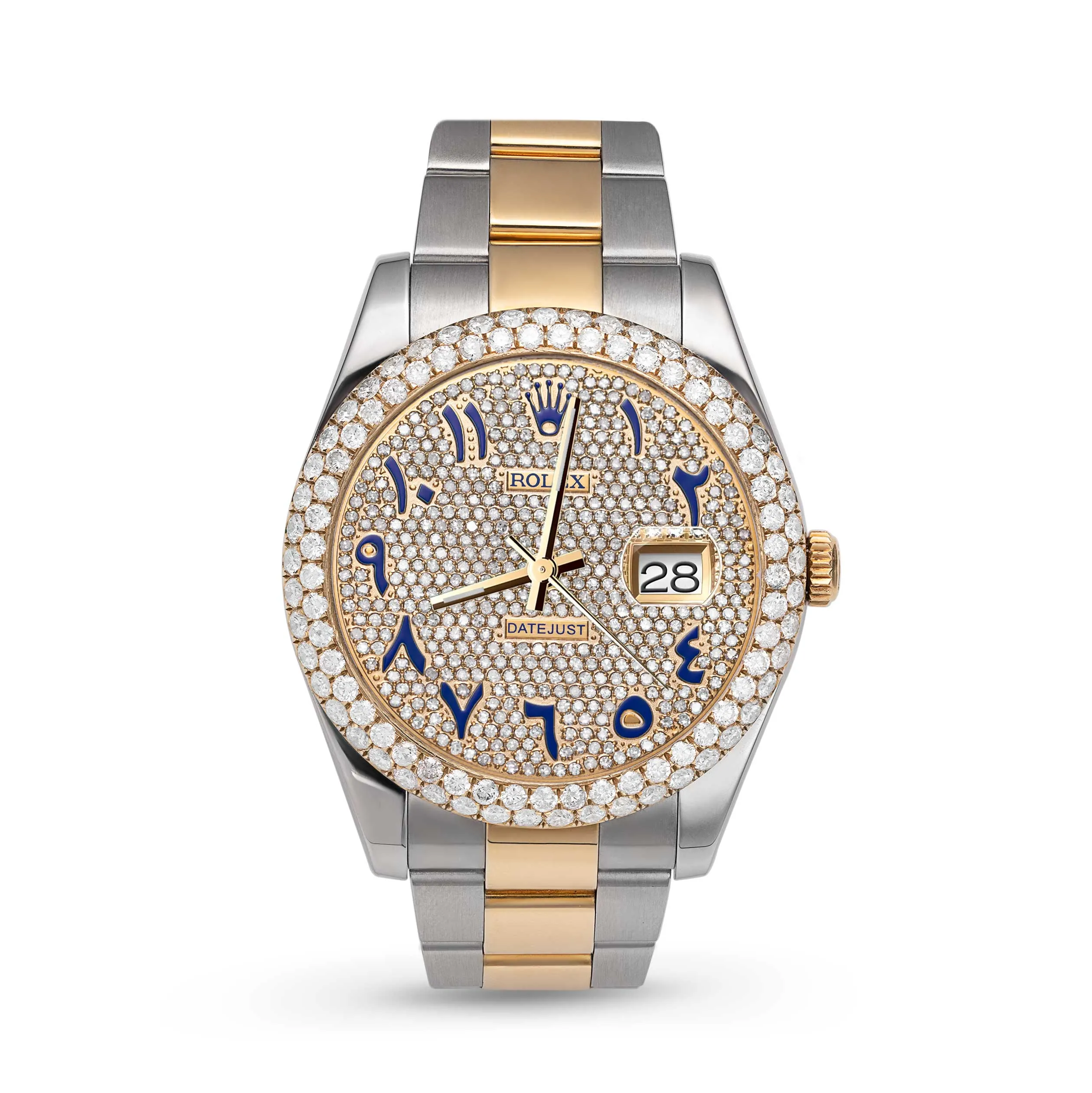 Rolex Datejust Diamond Bezel Watch 41mm Blue Arabic Numeral Dial | 7.50ct