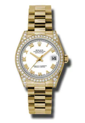 Rolex Datejust Lady 31 White Dial 18K Yellow Gold President Automatic Ladies Watch 178158WRP