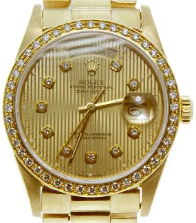 Rolex Day-Date President with Diamond Dial Bezel