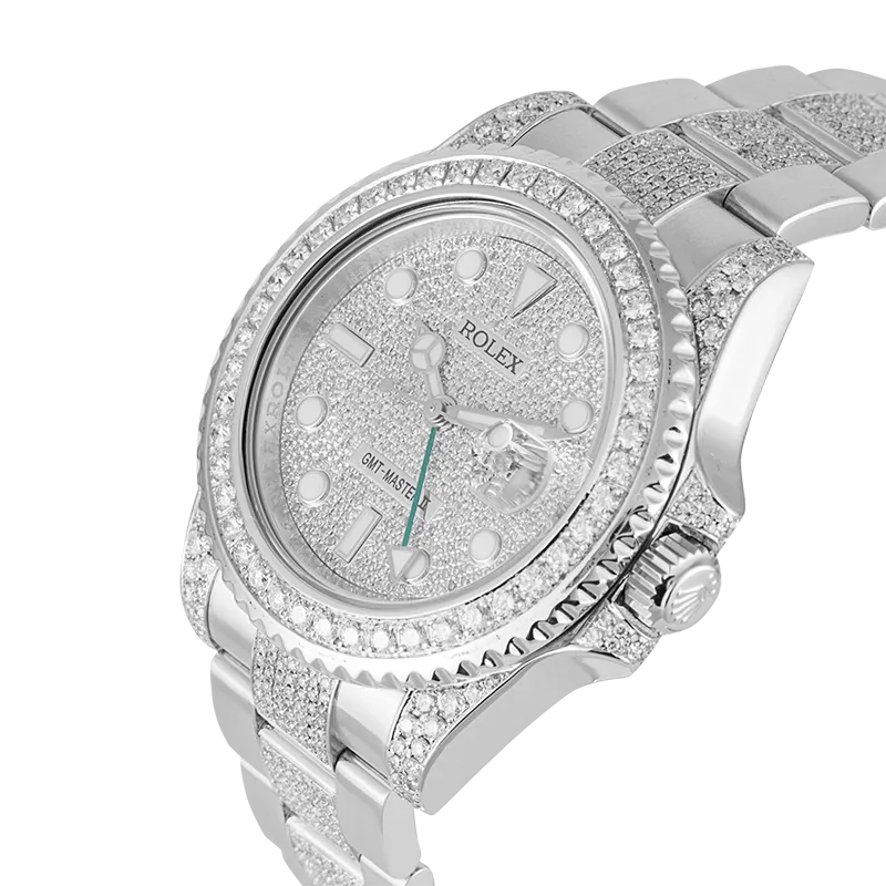 Rolex GMT-Master II Stainless Steel Custom Diamond Set Watch 116710LN