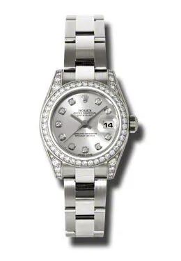 Rolex Lady Datejust 26 Silver Dial 18K White Gold Oyster Bracelet Automatic Watch 179159SDO