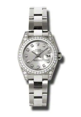Rolex Lady Datejust 26 Silver Dial 18K White Gold Oyster Bracelet Automatic Watch 179159SDO