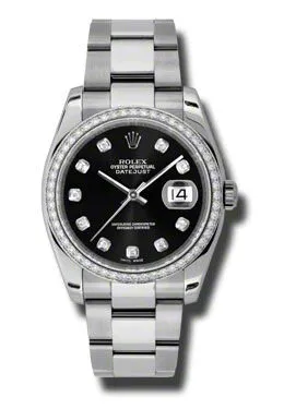 Rolex Oyster Perpetual Datejust 36 Black Dial Stainless Steel Bracelet Automatic Ladies Watch 116244BKDO