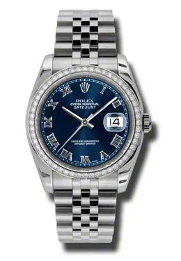 Rolex Oyster Perpetual Datejust 36 Blue Dial Stainless Steel Jubilee Bracelet Automatic Men's Watch 116244BLRJ