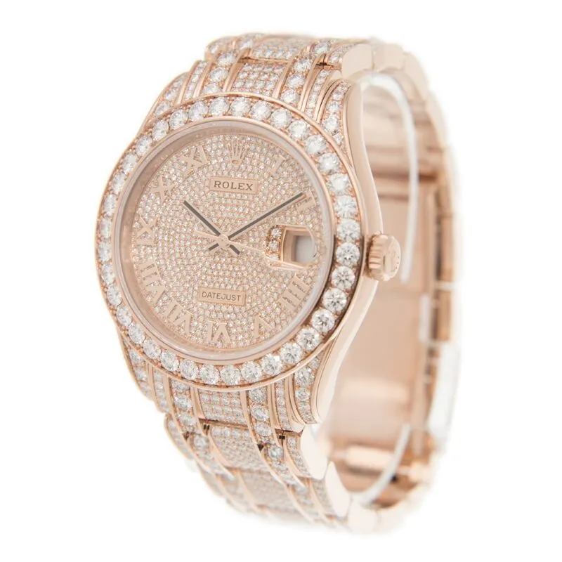 Rolex Pearlmaster 39 Men's 18kt Everose Gold Pearlmaster Diamond Pave Watch 86405PAVEPM
