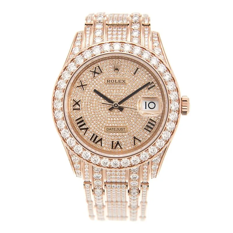 Rolex Pearlmaster 39 Men's 18kt Everose Gold Pearlmaster Diamond Pave Watch 86405PAVEPM