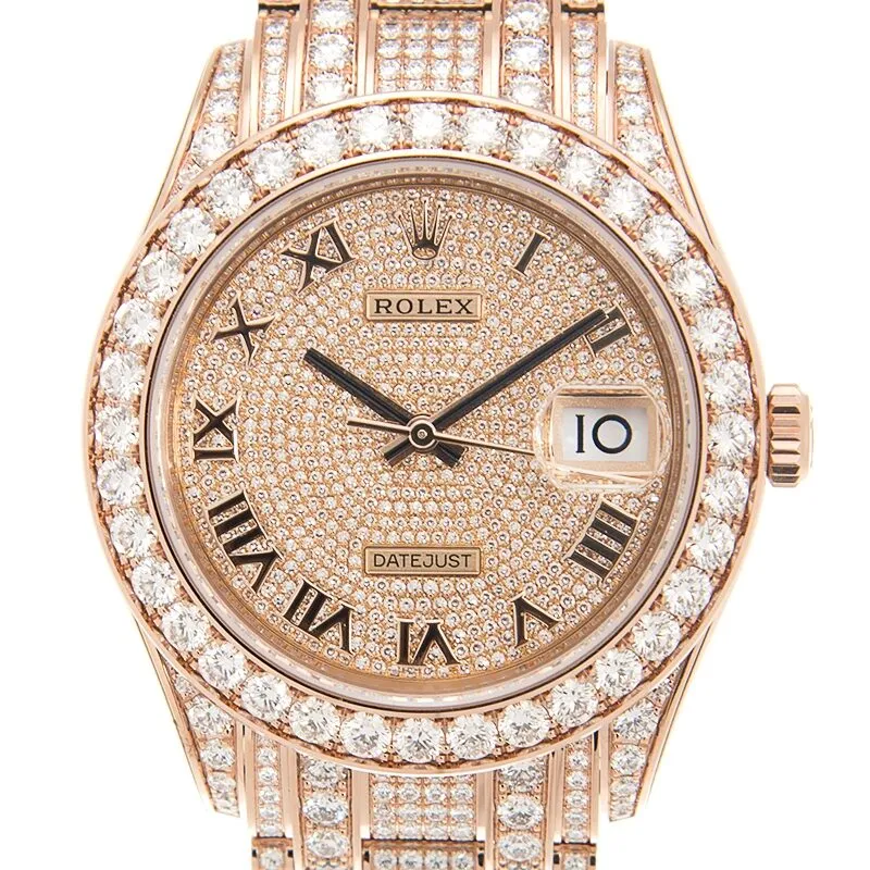 Rolex Pearlmaster 39 Men's 18kt Everose Gold Pearlmaster Diamond Pave Watch 86405PAVEPM