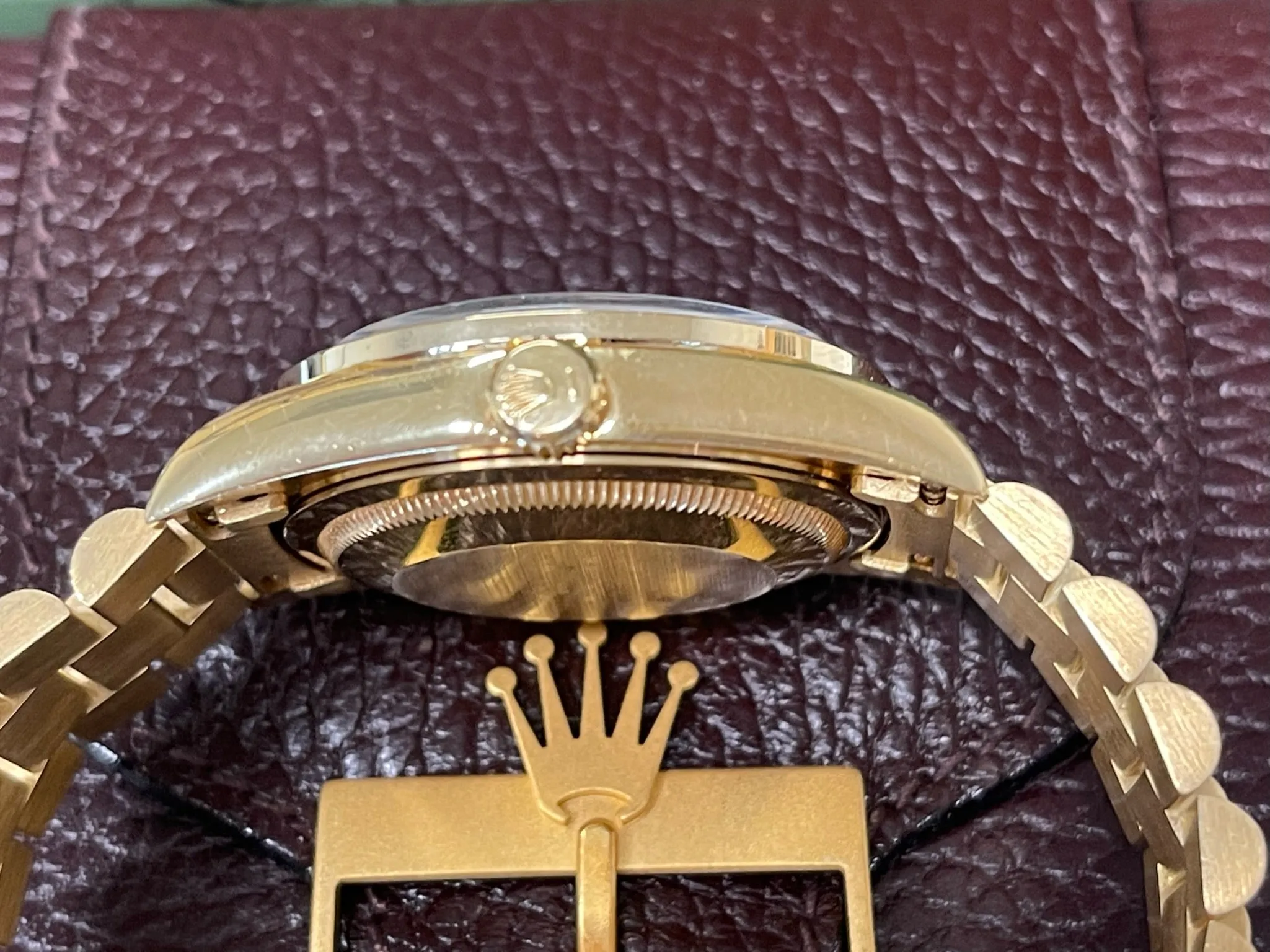 Rolex Presidential 36mm Day Date 18238 (Double Quickset) Refinished White Mother of Pearl Diamond Dial Custom Diamond Bezel Mint