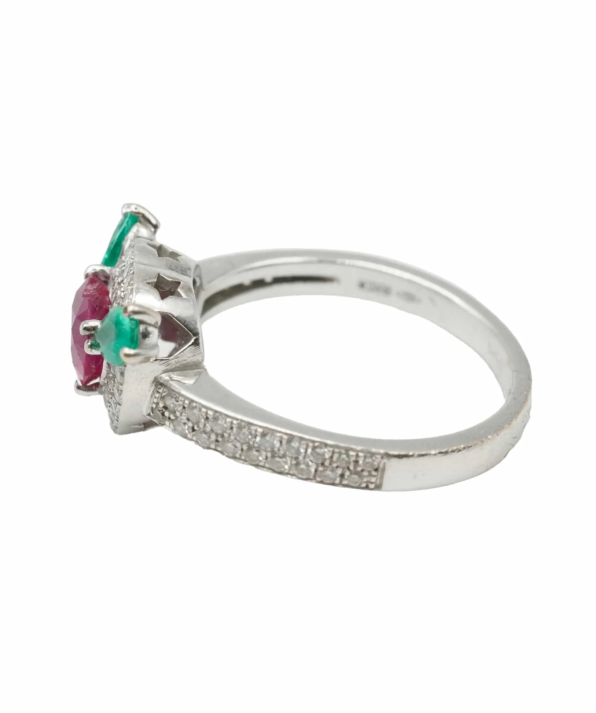 Ruby Emerald & Diamond Ring  AGC1665