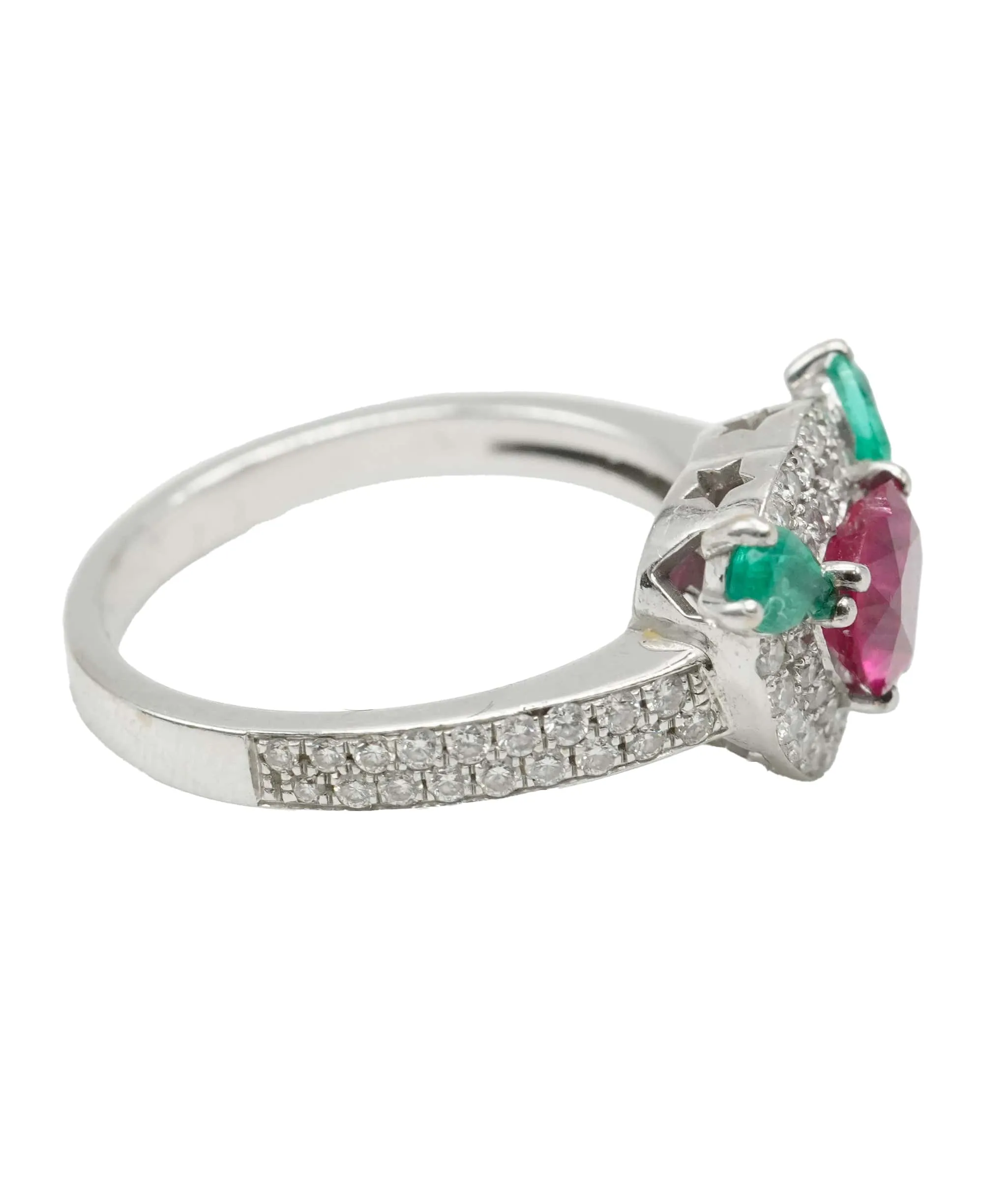 Ruby Emerald & Diamond Ring  AGC1665