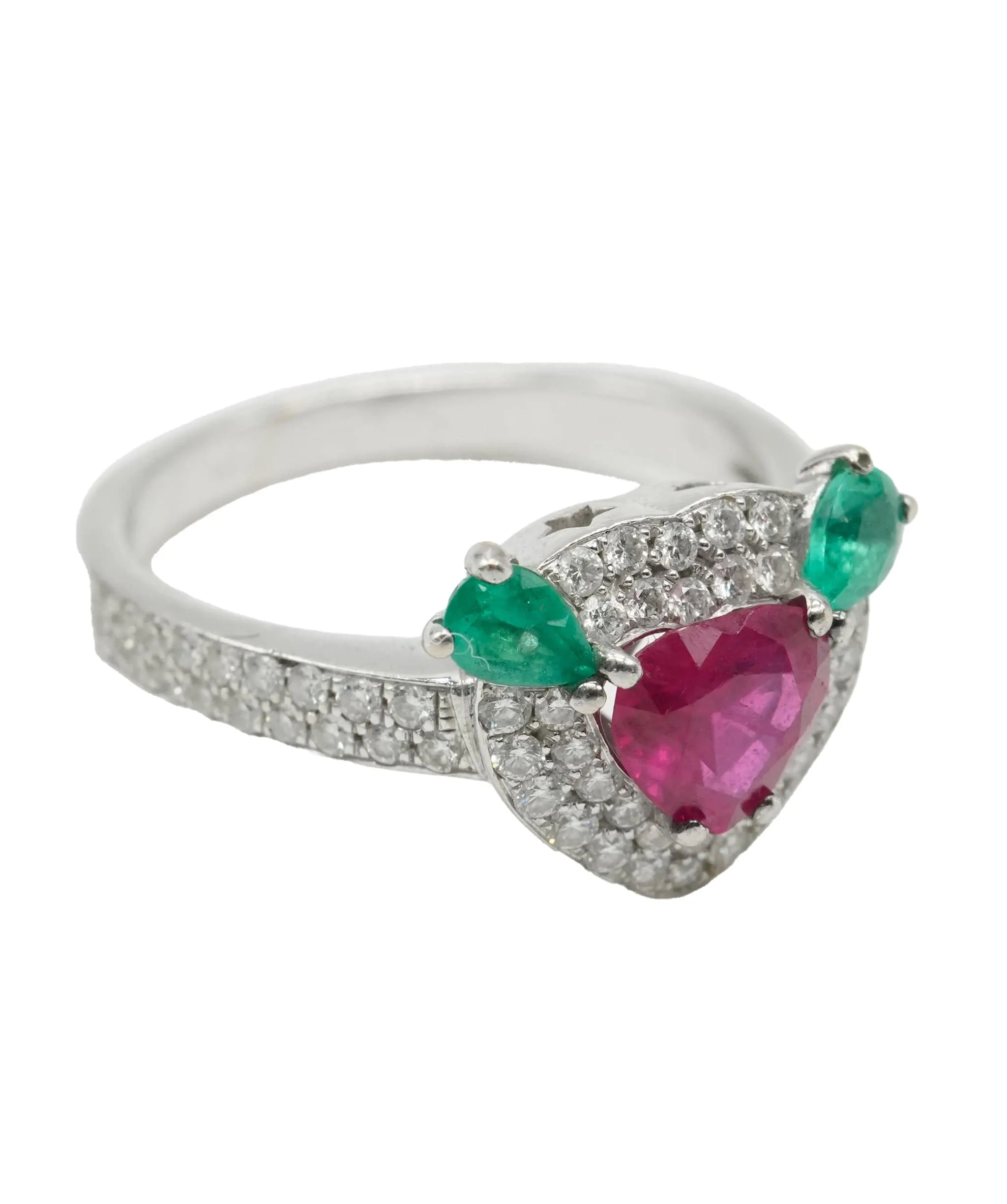Ruby Emerald & Diamond Ring  AGC1665