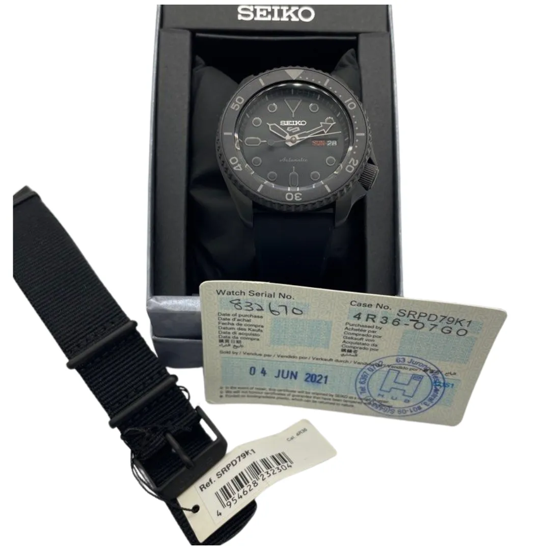 Seiko 5 Sports SRPD79K1 42.5mm Automatic Stealth Black Watch