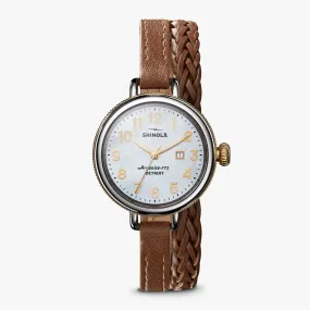 Shinola Birdy 34mm, MOP Whiskey Leather Strap S0120194479