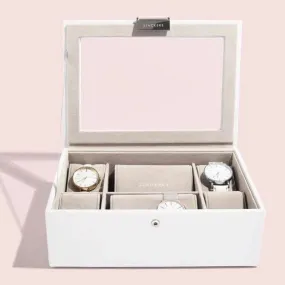 Stackers Classic White Leather Watch Box 73593