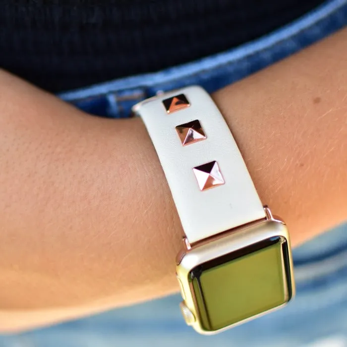 Studded Apple Watch Band - White