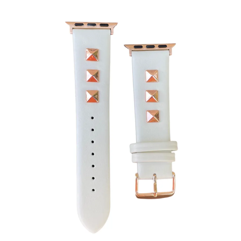 Studded Apple Watch Band - White