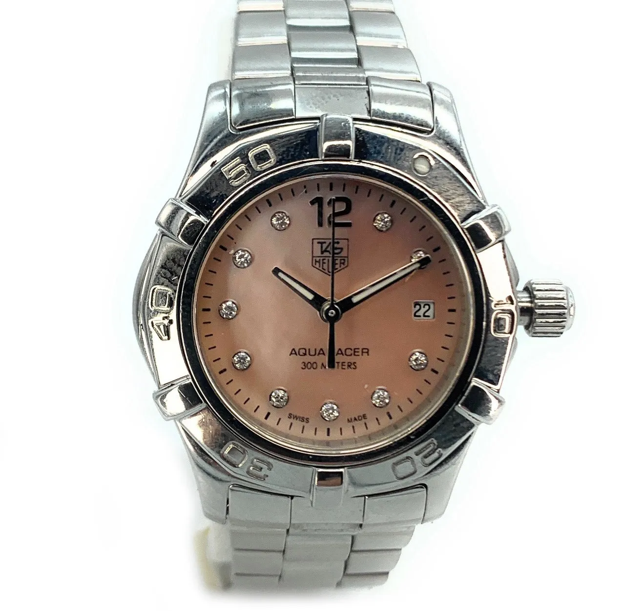 TAG Heuer Link WAF141A Diamond & MOP Aquaracer Ladie's Luxury Watch