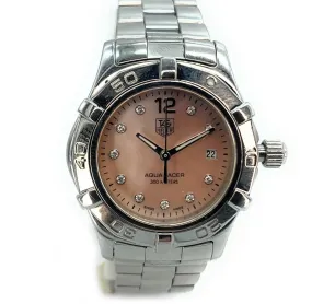 TAG Heuer Link WAF141A Diamond & MOP Aquaracer Ladie's Luxury Watch