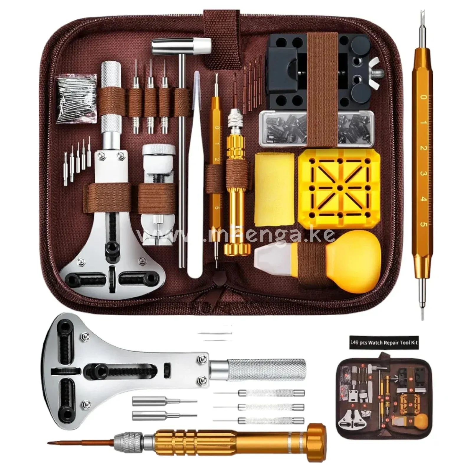 Time Watch Repair Kit, Watch Link Removal Tool, Watch Band Adjustment, Including Watch Back Case Opener, Spring Bar, Operation Manual, Suitable for Battery Replacement and Strap disassemble