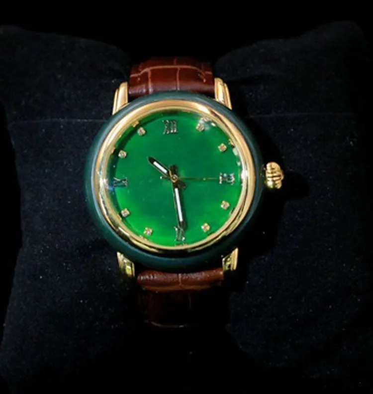 Unisex Luxury Fashion Pure Natural Jade Business Waterproof Watch