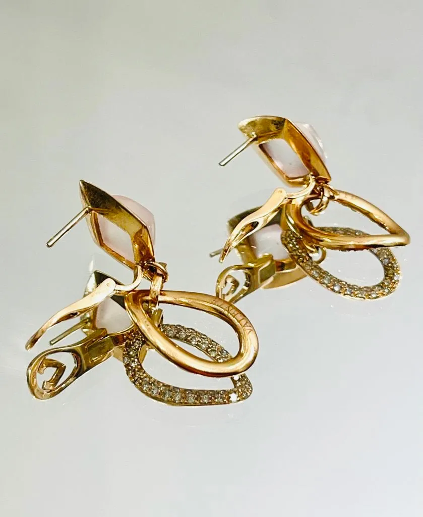 Valente 18k Rose Gold Icy Jadeite & Diamond Drop Earrings