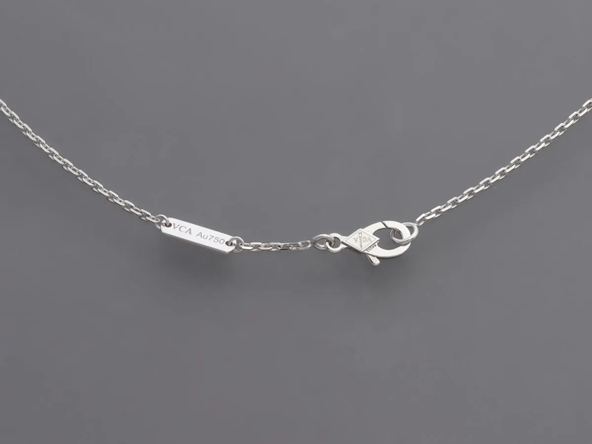 Van Cleef & Arpels 18K White Gold 2022 Green Celadon Holiday Pendant Necklace
