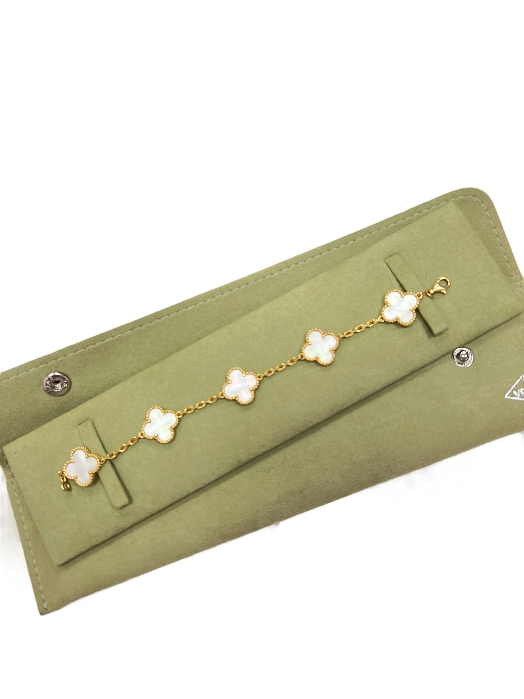 Van Cleef & Arpels Vintage Alhambra 5-Motif MOP YG Bracelet SKC1721