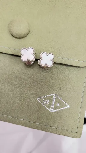 Van Cleef & Arpels Vintage Alhambra Sweet MOP WG Earrings SKC1722