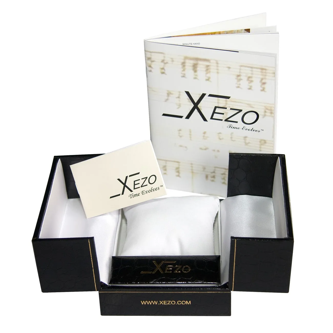 Xezo Air Commando 300-Meter Water Resistant Swiss-Made Chronograph Men's Watch With Second Time Zone (Air Commando D45-SB)