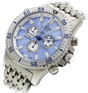 Xezo Air Commando 300-Meter Water Resistant Swiss-Made Chronograph Men's Watch With Second Time Zone (Air Commando D45-SB)